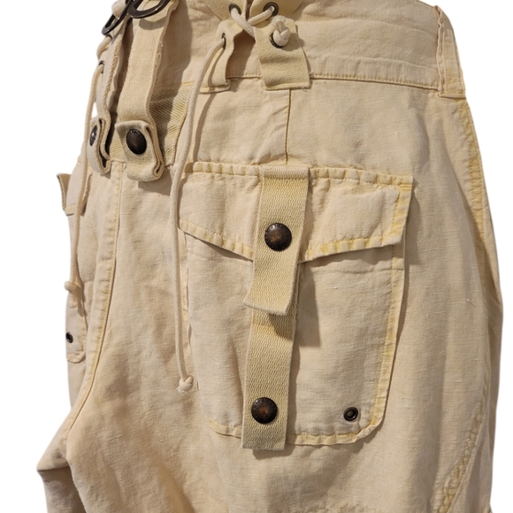 Ralph Lauren Blue Label Multi Pocket Linen Silk Paratrooper Cargo Pants Sz 8 - Picture 3 of 7